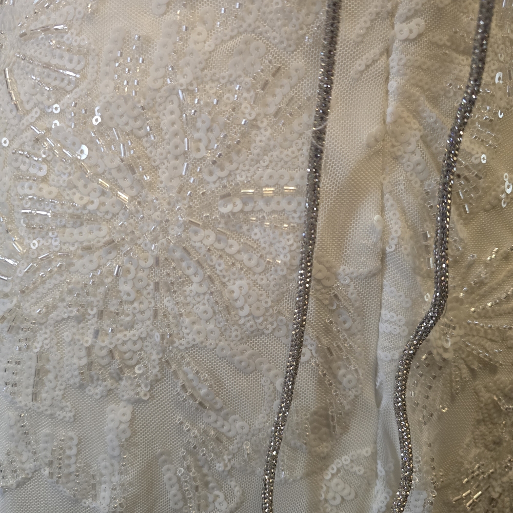 White Beaded Mini Dress - Picture 6 of 7